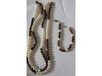 colier și brățară cu perle și ochi de tigru