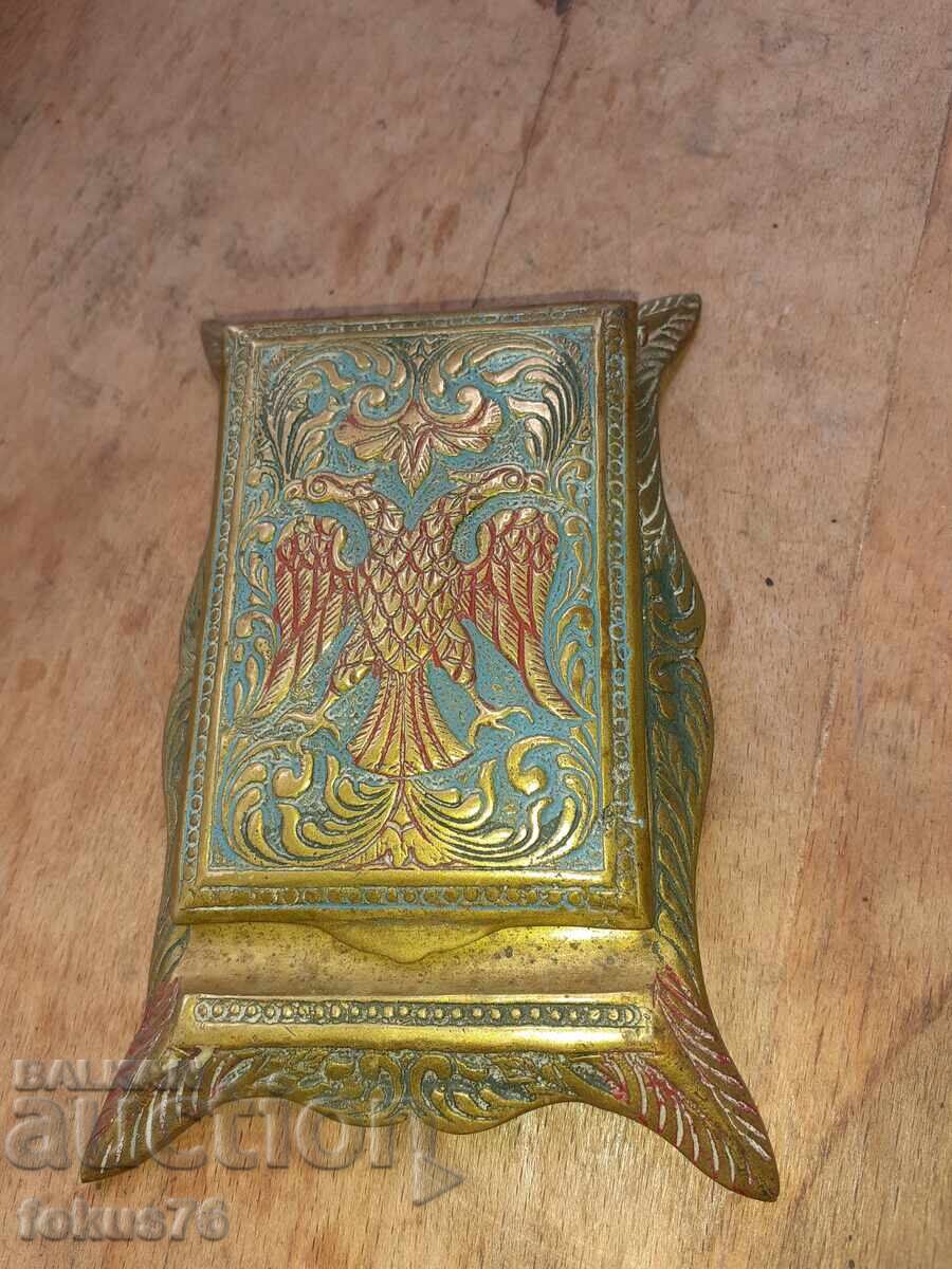 Carnet vechi pentru notițe bronz email vultur bicefal - 5