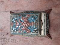 Παλιό σημειωματάριο μπρούτζινο σμάλτο δικέφαλος αετός