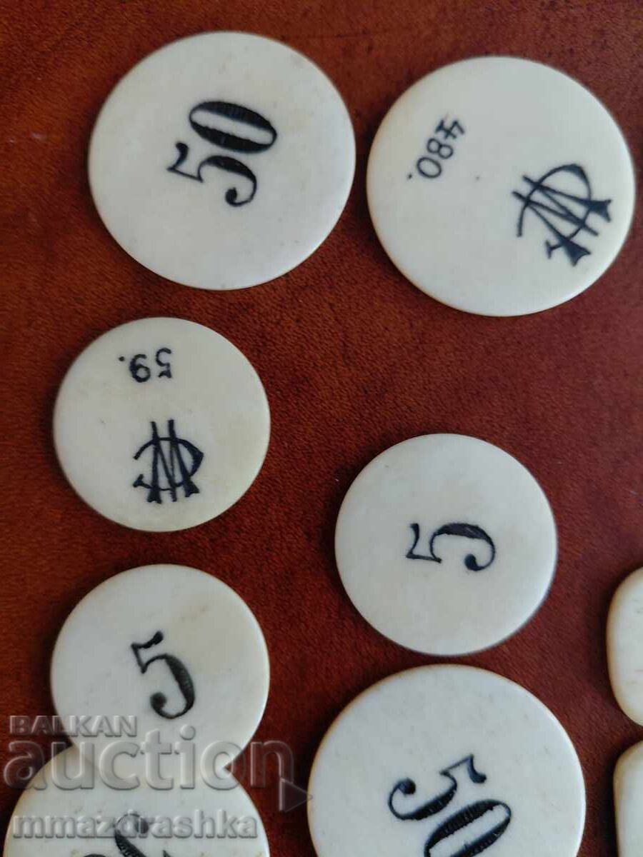 19th century ivory casino chips - 6