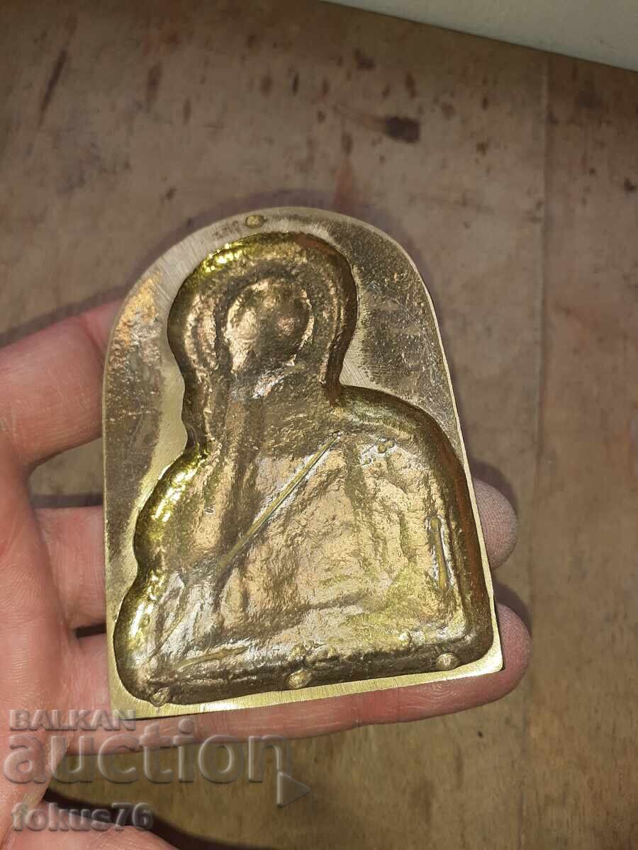 Доставка на Стара икона бронз Богородица масивна и тежка