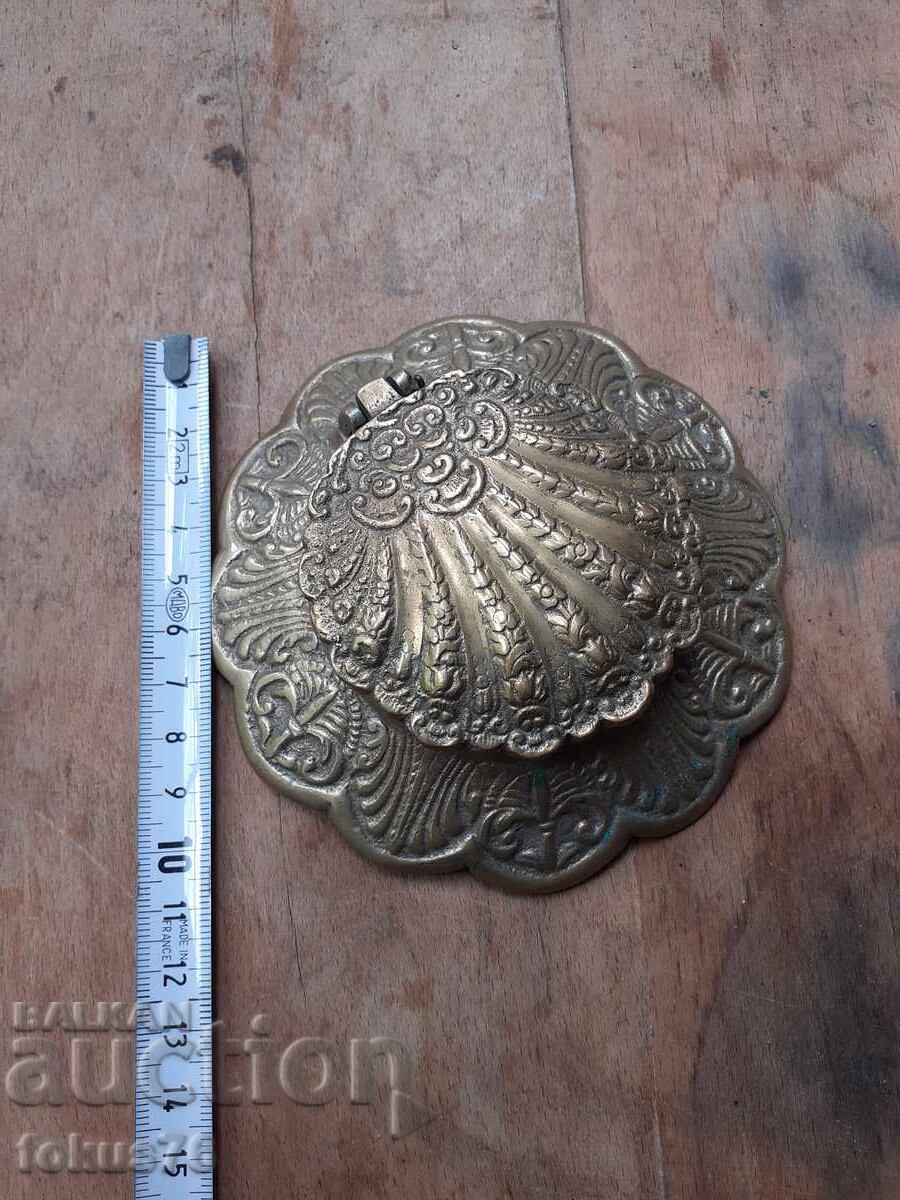 Veche călimară antică din bronz, masivă și grea - 7