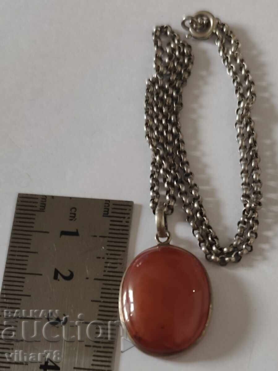 СРЕБЪРНА ВИСУЛКА -КАРНЕОЛ-СЪС СИНДЖИР с цена € 99.99 | 195.56 лв.