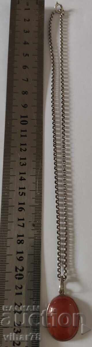 Аукцион СРЕБЪРНА ВИСУЛКА -КАРНЕОЛ-СЪС СИНДЖИР