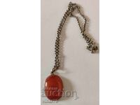 СРЕБЪРНА ВИСУЛКА -КАРНЕОЛ-СЪС СИНДЖИР