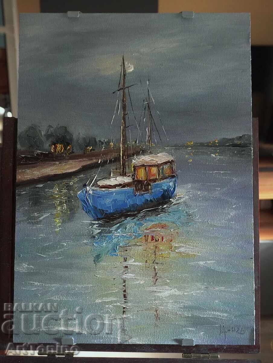 Аукцион Синята лодка–Маслена картина, масло (живопис)- А. Йорданов