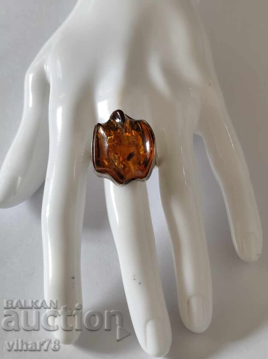 Women's Silver Ring with Amber with price € 199.99 | 391.15 BGN