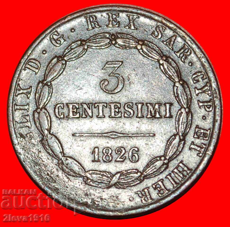 Ⰺ EMILIA: CENTRAL ITALY ★ 3 CENTESIMOS 1826 ! RARE! CYPRUS