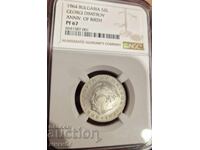 2 leva 1964 MS67 NGC matte