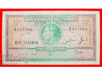 MAREA BRITANIE (1939-1947): CIPRU★2 SHILLINGS 1945 RAR