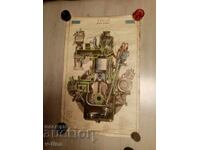 Poster Volga Engine cross section