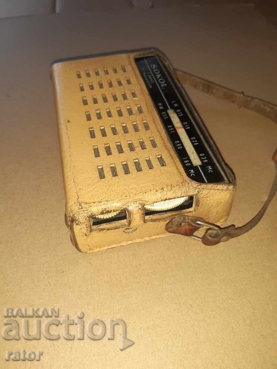 Старо радио , транзистор  СОКОЛ -  СССР , с калъф - 6