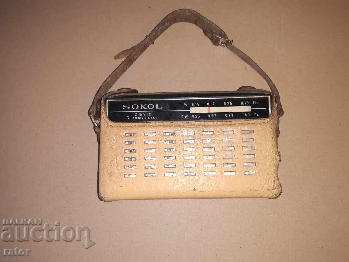 Старо радио , транзистор  СОКОЛ -  СССР , с калъф