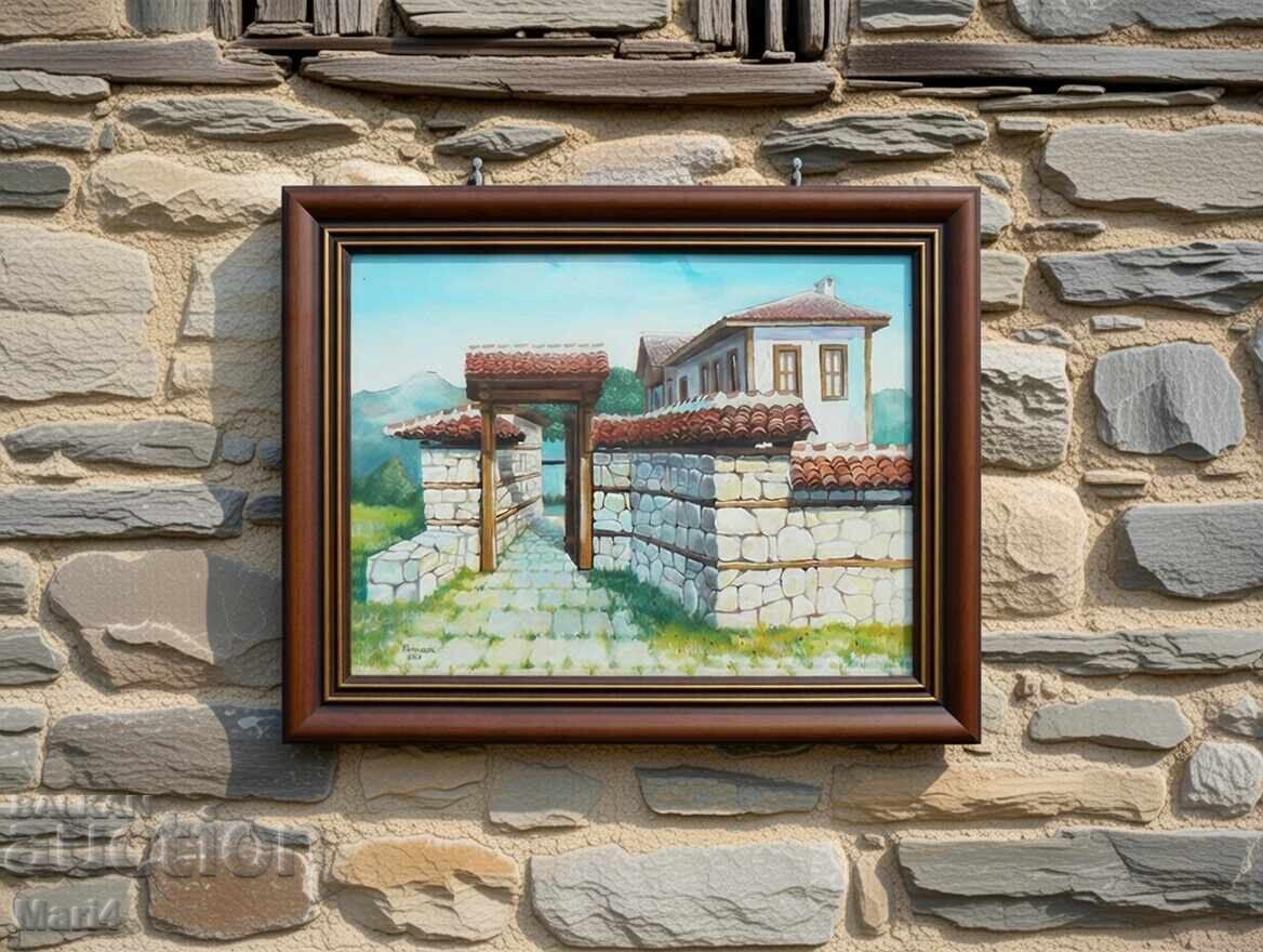 Casă din perioada Renașterii naționale, pictură în ulei, 42x34, 2015, mARTger cu preț € 205.00 | 400.95 BGN