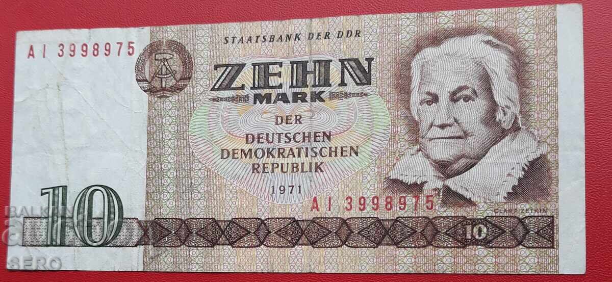 Bancnotă-Germania-RDG-10 mărci 1971