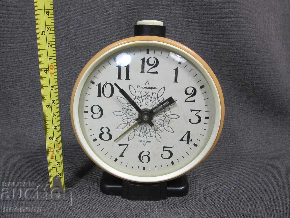OLD RETRO SOC USSR MECHANICAL ALARM CLOCK YANTAR - 5