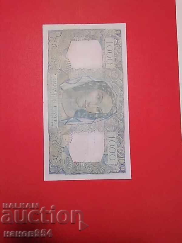 1000 franci Franța 1945 cu preț € 20.00 | 39.12 BGN 1000 franci Franța 1945 cu preț € 20.00 | 39.12 BGN