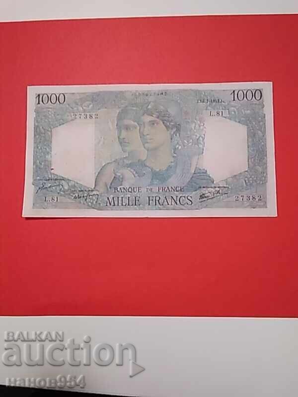 Licitație 1000 franci Franța 1945 Licitație 1000 franci Franța 1945