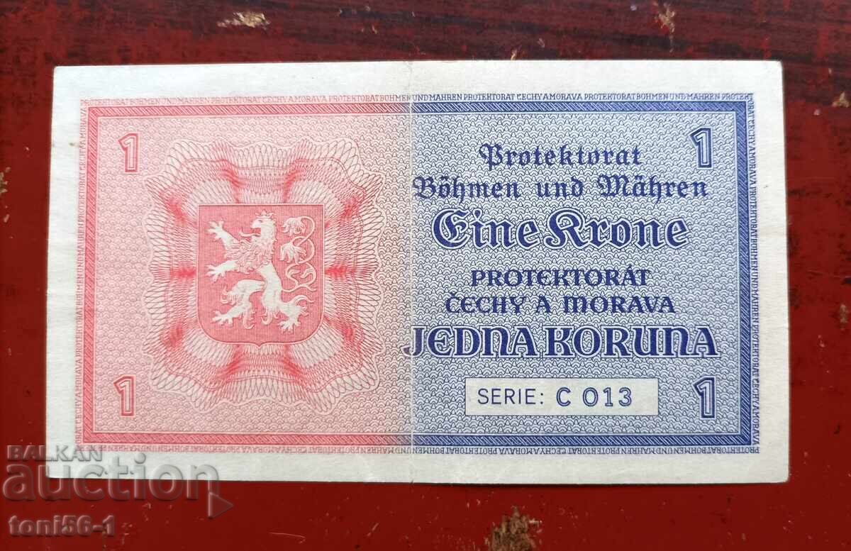 Boemia și Moravia 1 coroană 1940 cu preț € 9.50 | 18.58 BGN