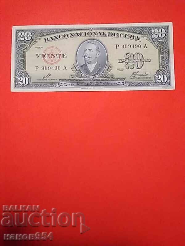 20 pesos Cuba 1960