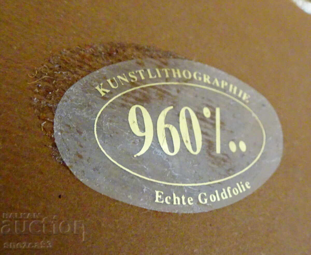 Πίνακας, λιθογραφία 960% φύλλο χρυσού, πιστοποιητικό με τιμή € 25.99 | 50.83 BGN