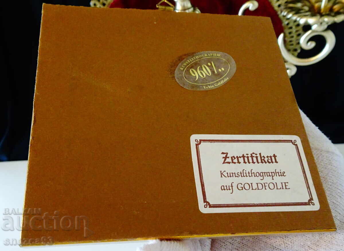 Πίνακας, λιθογραφία 960% φύλλο χρυσού, πιστοποιητικό - 6