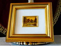 Tablou, litografie, foiță de aur 960%, certificat