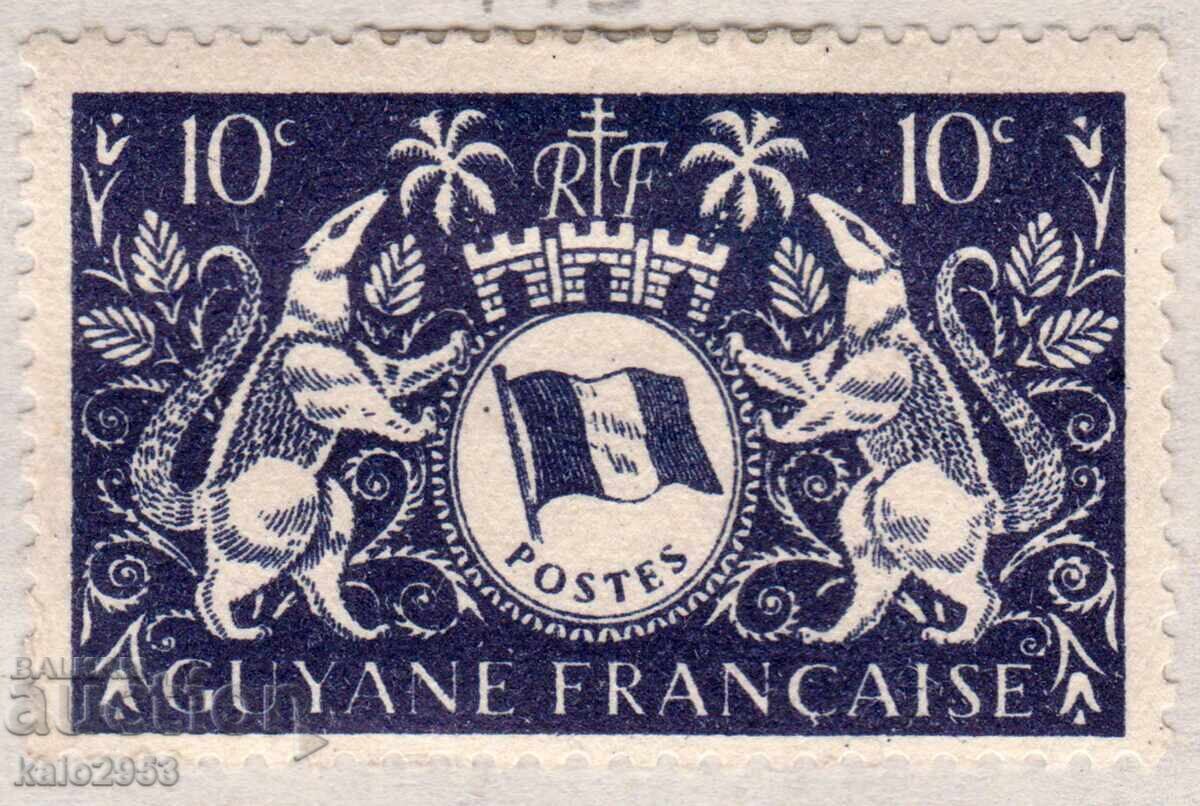Guyana Franceză-1945-Definitive-stema coloniei, MLH