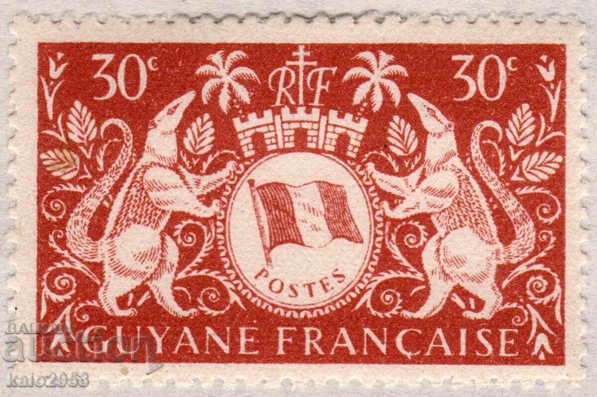 Guyana Franceză-1945-Definitive-stema coloniei, MLH