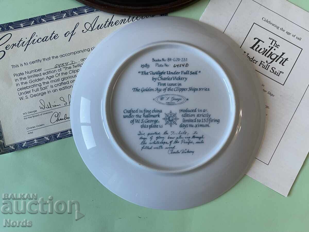 Παράδοση Διακοσμητικό πιάτο με πιστοποιητικό και ξύλινη βάση