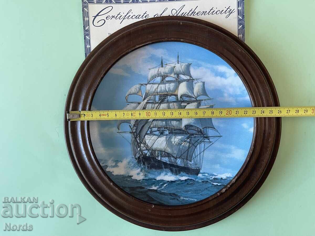 Διακοσμητικό πιάτο με πιστοποιητικό και ξύλινη βάση - 6