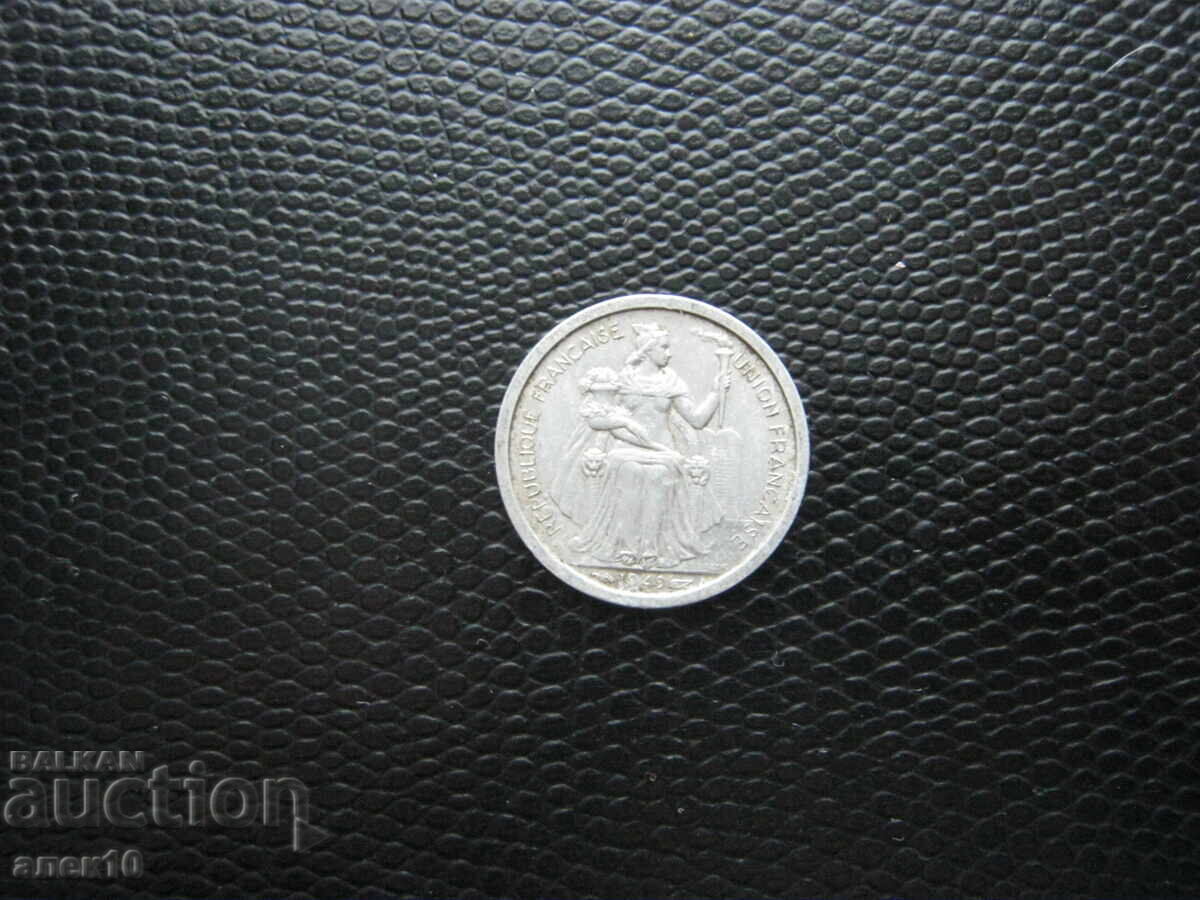 Fr. Oceania 1 franc 1949 cu preț € 1.10 | 2.15 BGN