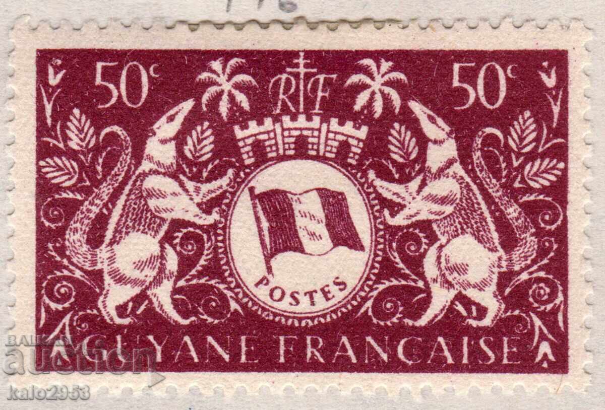 French Guiana-1945-Definitives-Colonial emblem, MLH