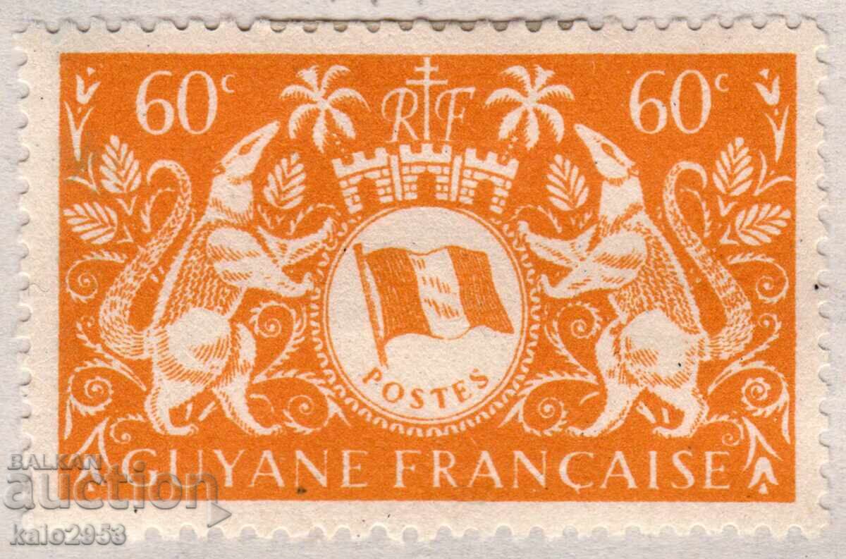 Guyana Franceză-1945-Definitive-stema coloniei, MLH