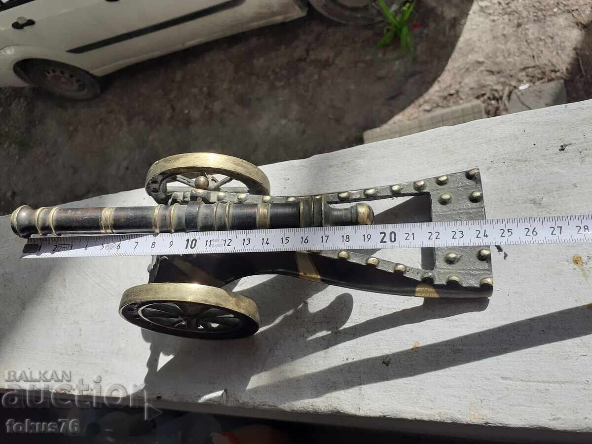 Tun vechi obuzier, piesă de artilerie din bronz, grea, masivă și de calitate - 5