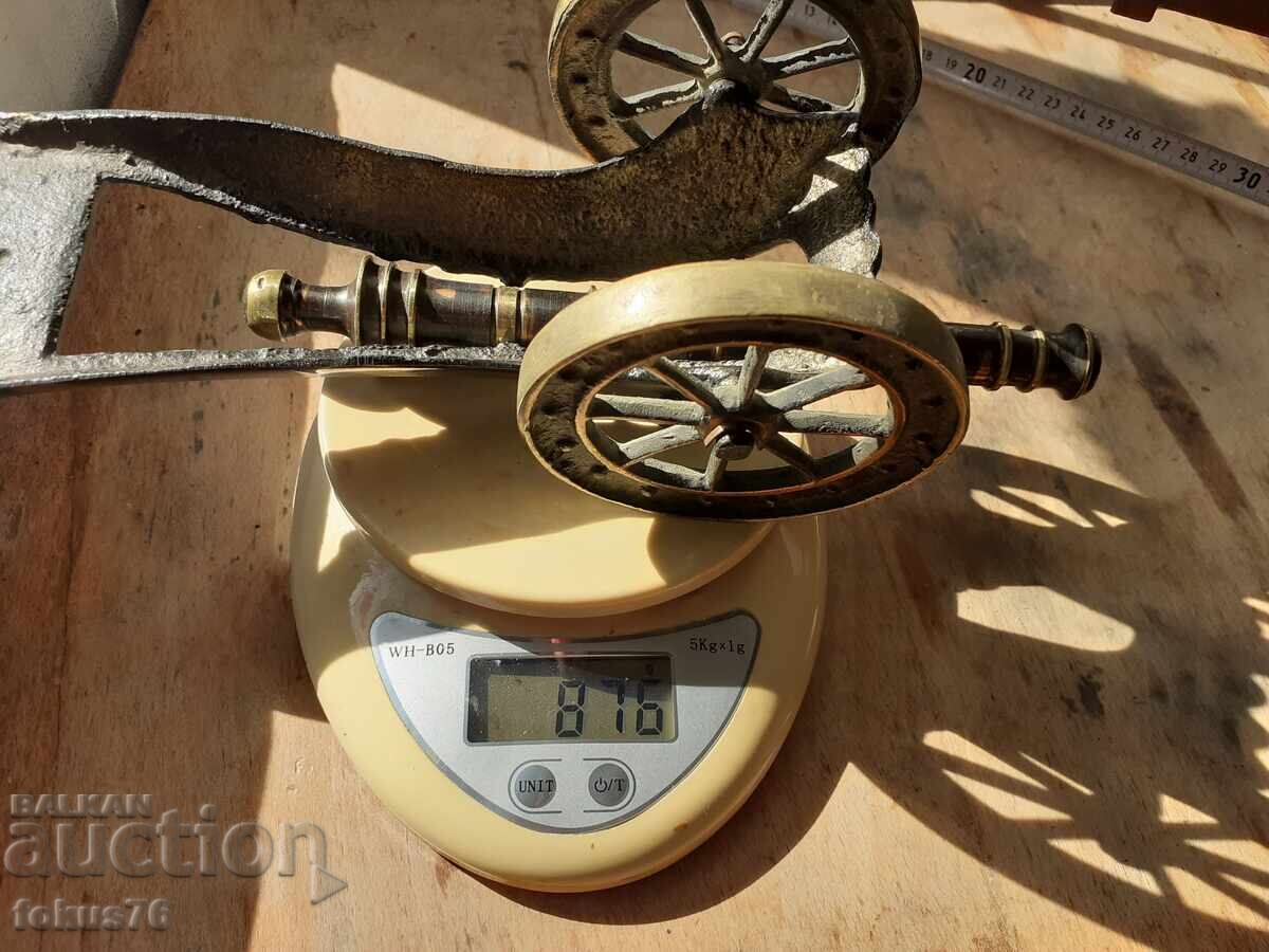 Tun vechi obuzier, piesă de artilerie din bronz, grea, masivă și de calitate - 7