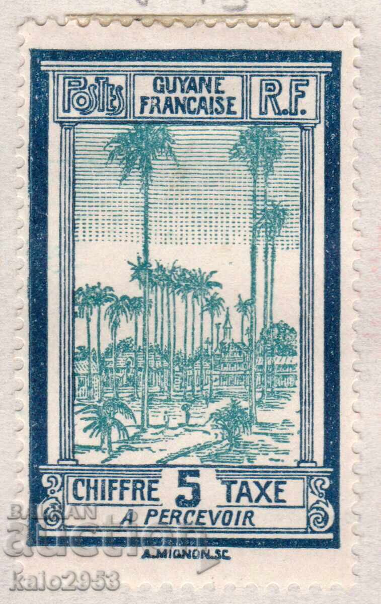 Guyana Franceză-1929-Pentru Suplimentare-Alee cu palmieri, MLH