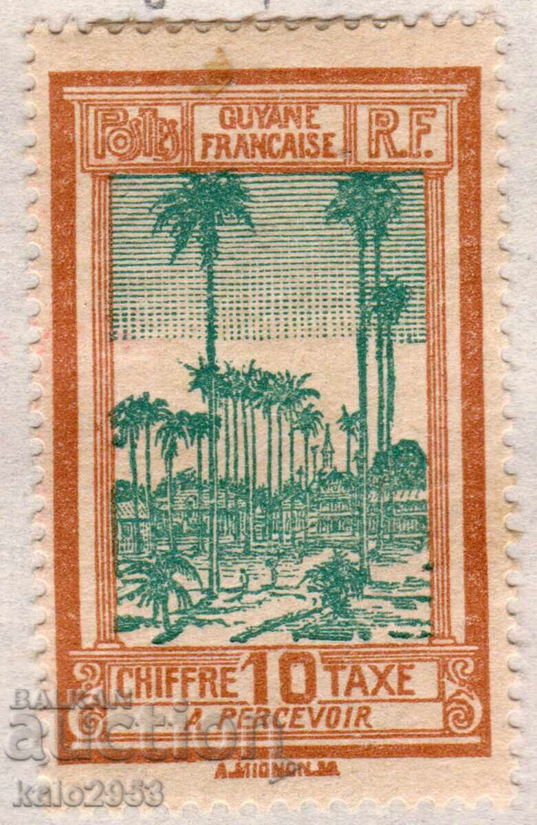 Guyana Franceză-1929-Pentru Suplimentare-Alee cu palmieri, MLH
