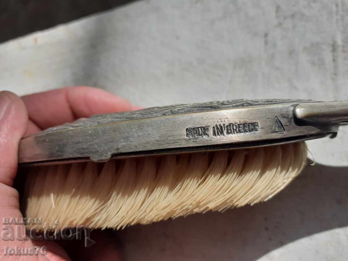 Perie veche grecească pentru haine, bronz, vultur bicefal - 5