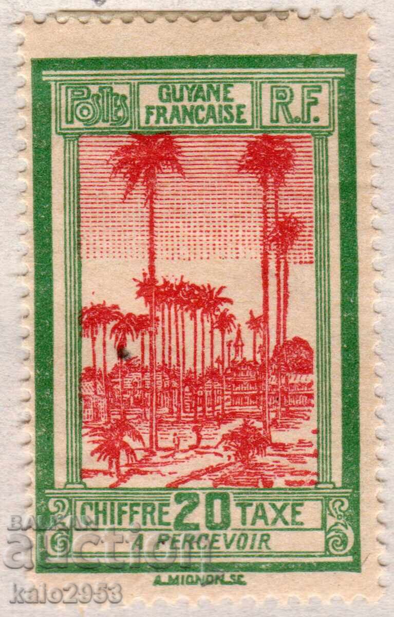 Guyana Franceză-1929-Pentru Suplimentare-Alee cu palmieri, MLH
