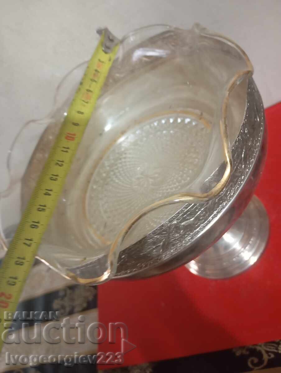 Bol argintat, fructieră Art Deco - 5