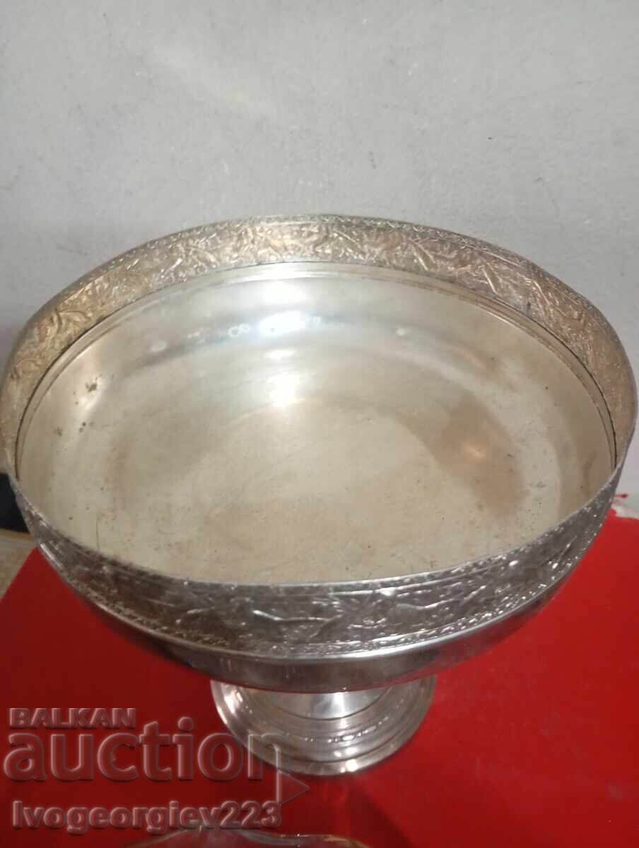 Bol argintat, fructieră Art Deco - 6