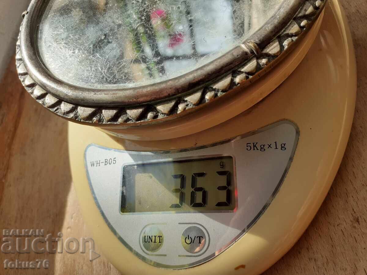 Oglindă veche bronz vultur bicefal patină - 5