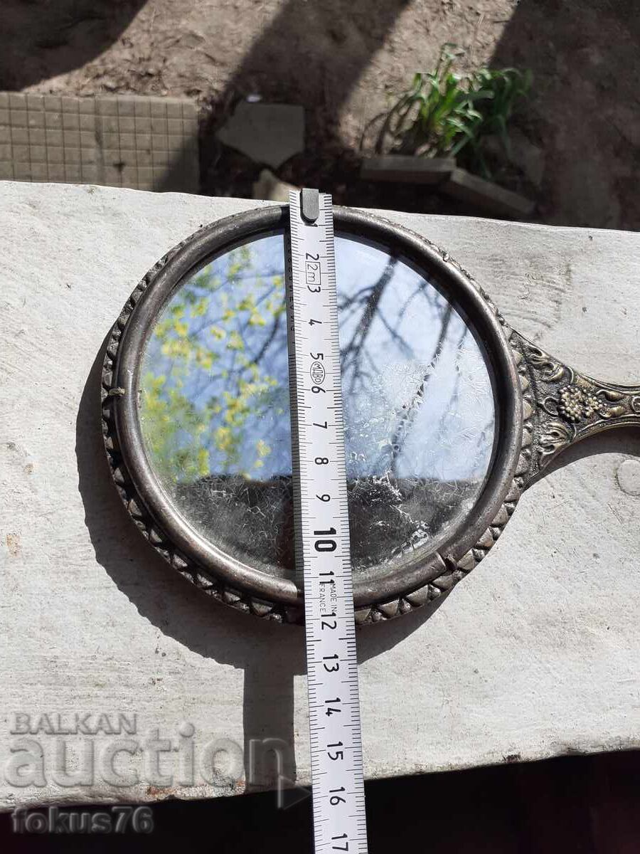 Oglindă veche bronz vultur bicefal patină - 7