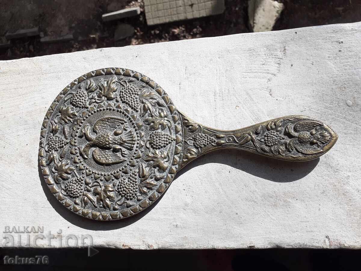 Oglindă veche bronz vultur bicefal patină