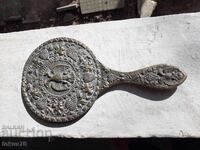 Oglindă veche bronz vultur bicefal patină