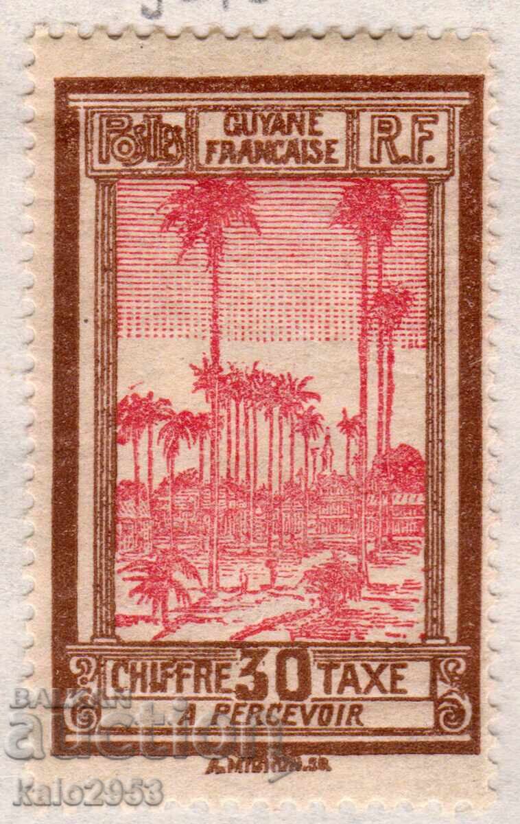 Guyana Franceză-1929-Pentru Suplimentare-Alee cu palmieri, MLH