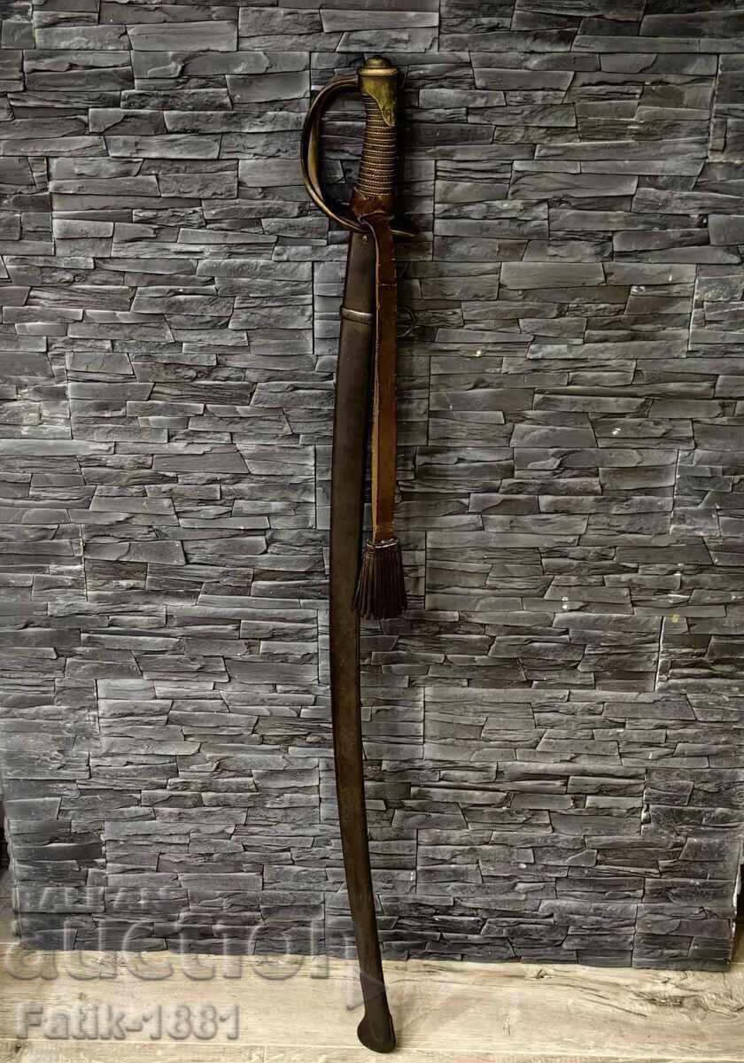 Early French cavalry combat saber sword knot scabbard - 7