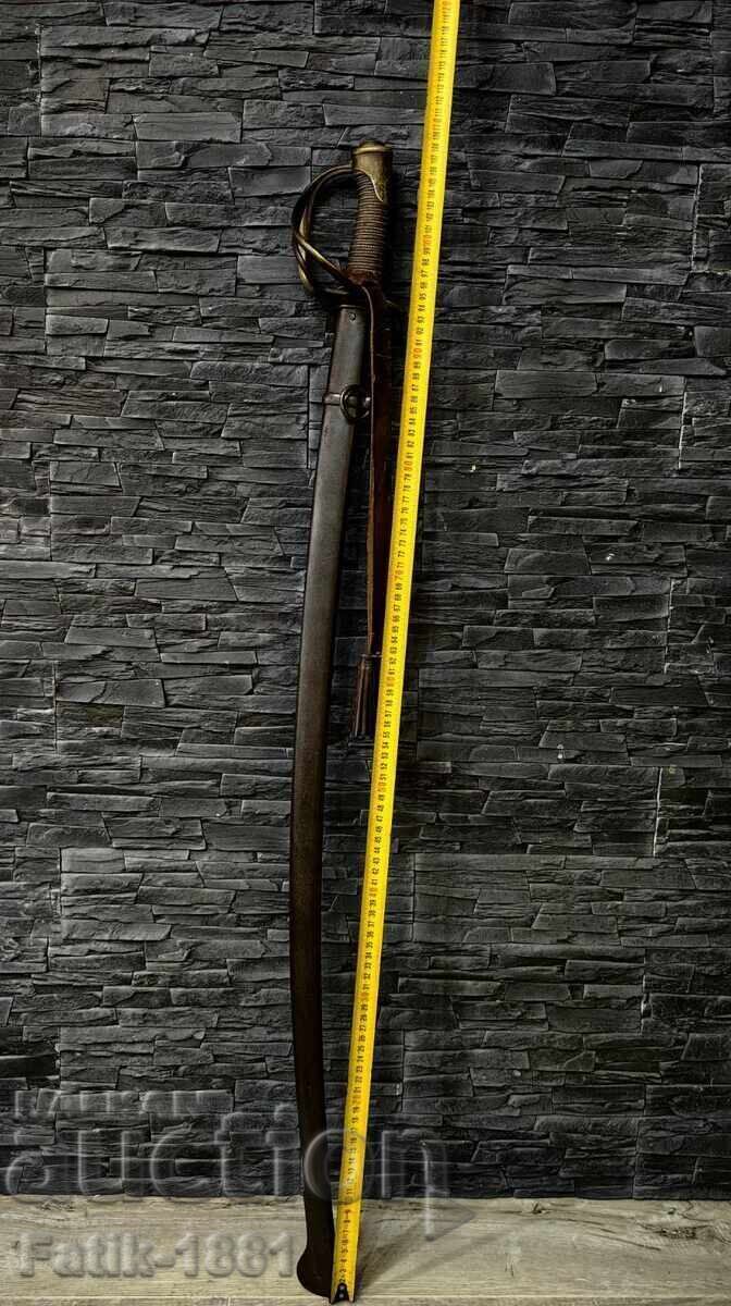 Early French cavalry combat saber sword knot scabbard