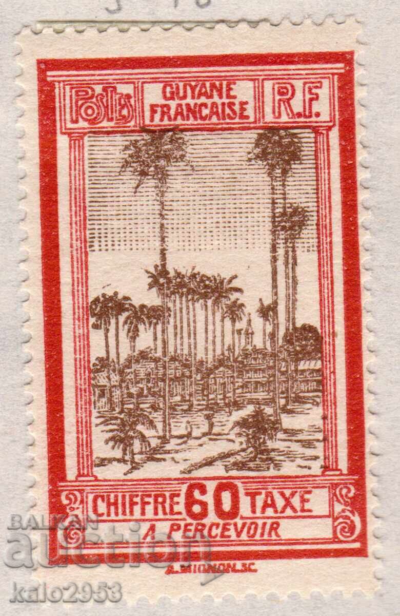 Guyana Franceză-1929-Pentru Suplimentare-Alee cu palmieri, MLH
